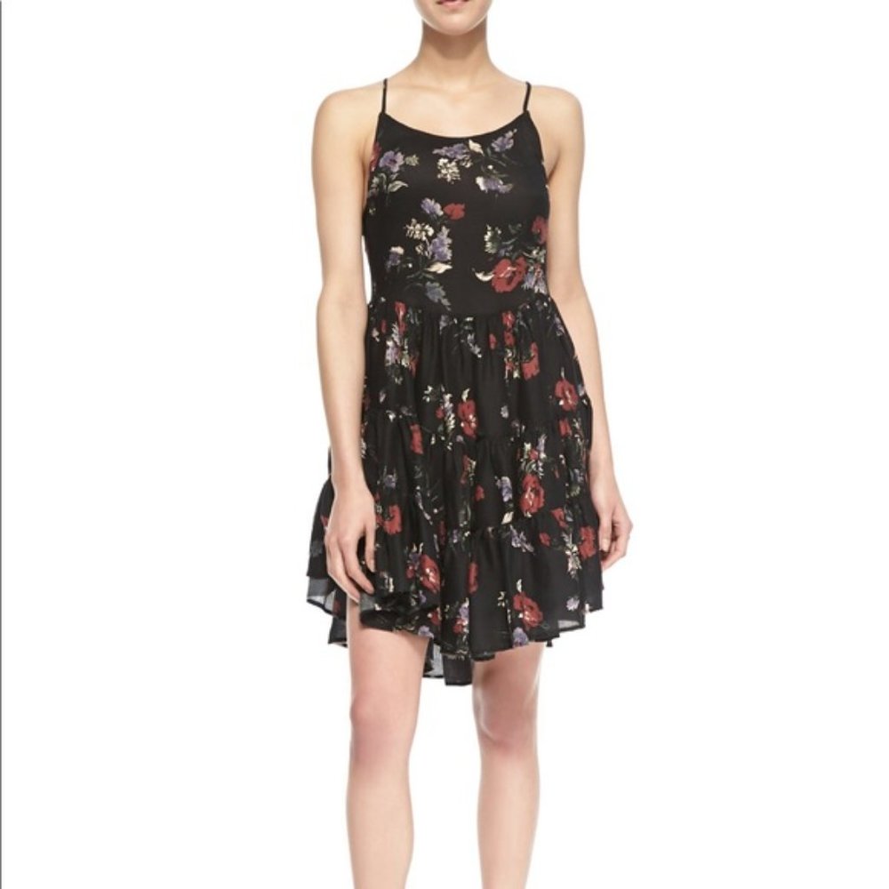 Free People Black Floral Mini Dress